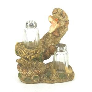 RATTLESNAKE Salt & Pepper Shaker Holder‎ Resin Western Cowboy Desert Ranch Decor